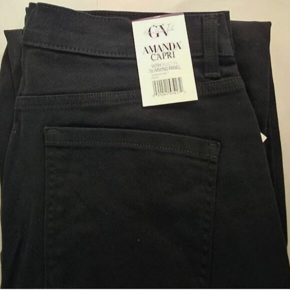 Petite Gloria Vanderbilt Amanda Stretch Straight-Fit C ... Color: Black Size: 14 - Picture 2 of 5